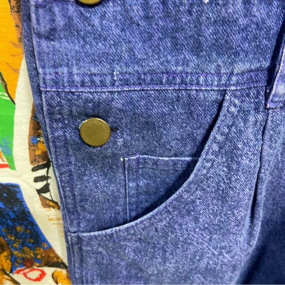 Rare Vintage Starter Los Angeles Lakers Purple Stonewashed Denim Overalls/Jumper - Picture 5 of 9